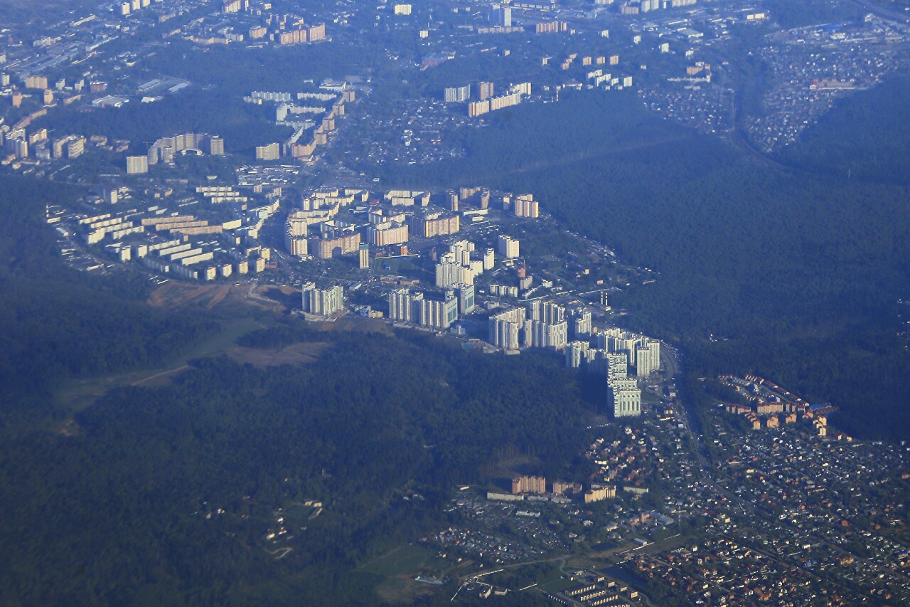 Eastern suburbs of Moscow, aerial view
