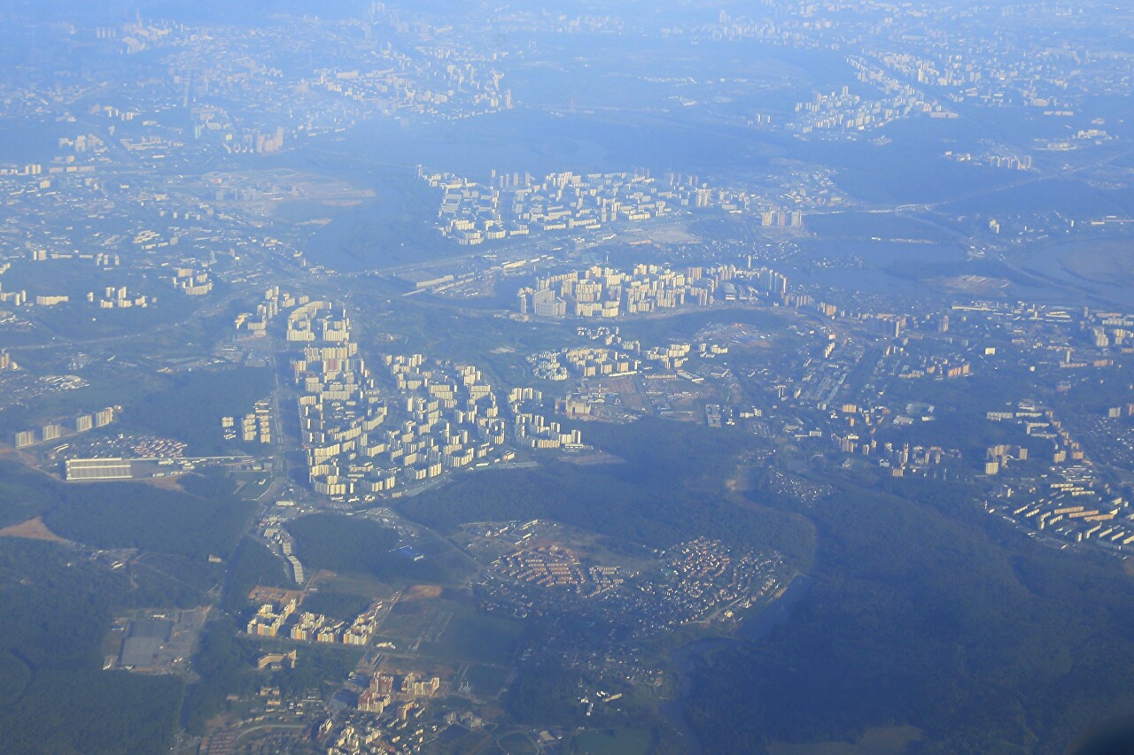 Eastern suburbs of Moscow, aerial view