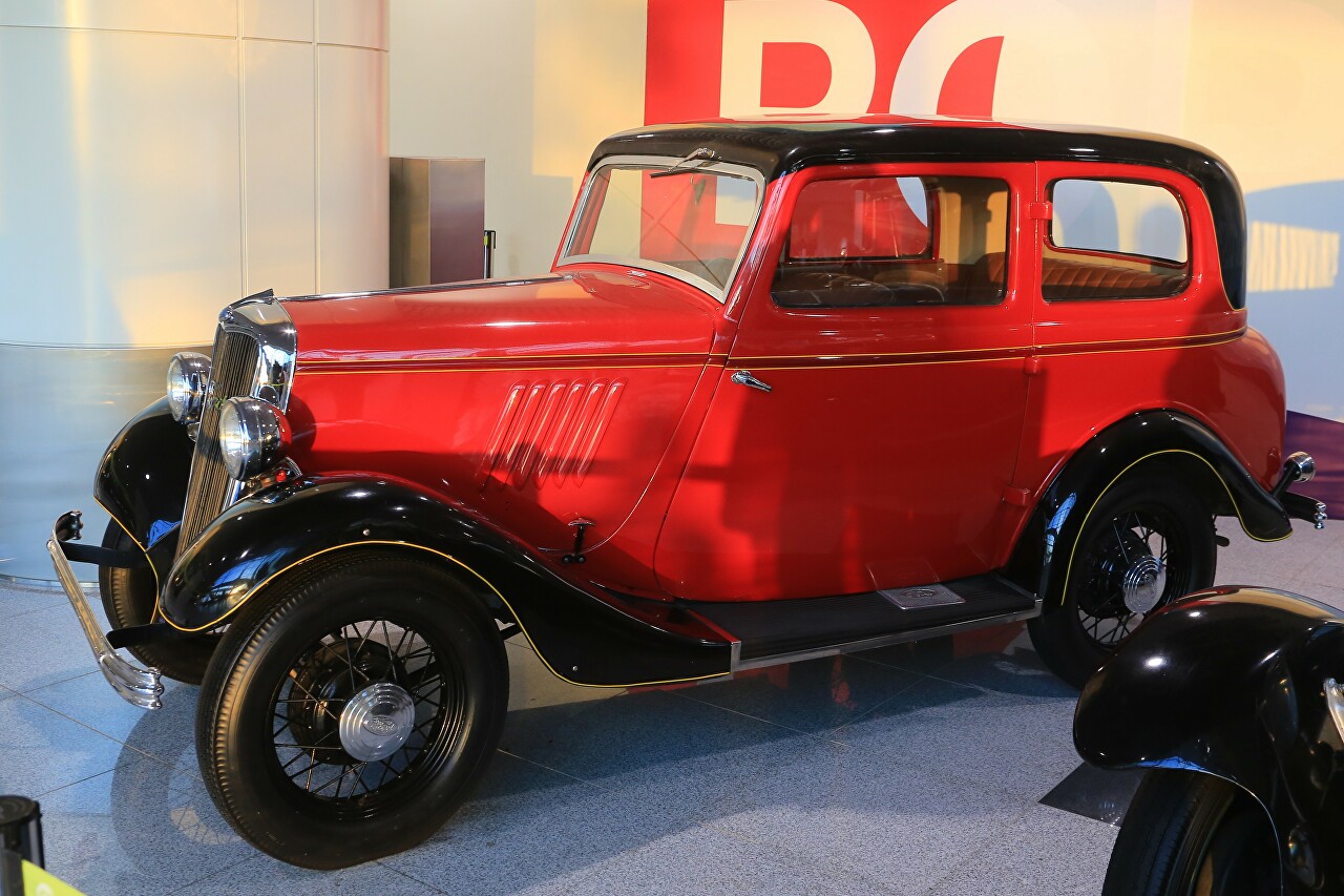 Exhibition of retro cars at Domodedovo airport